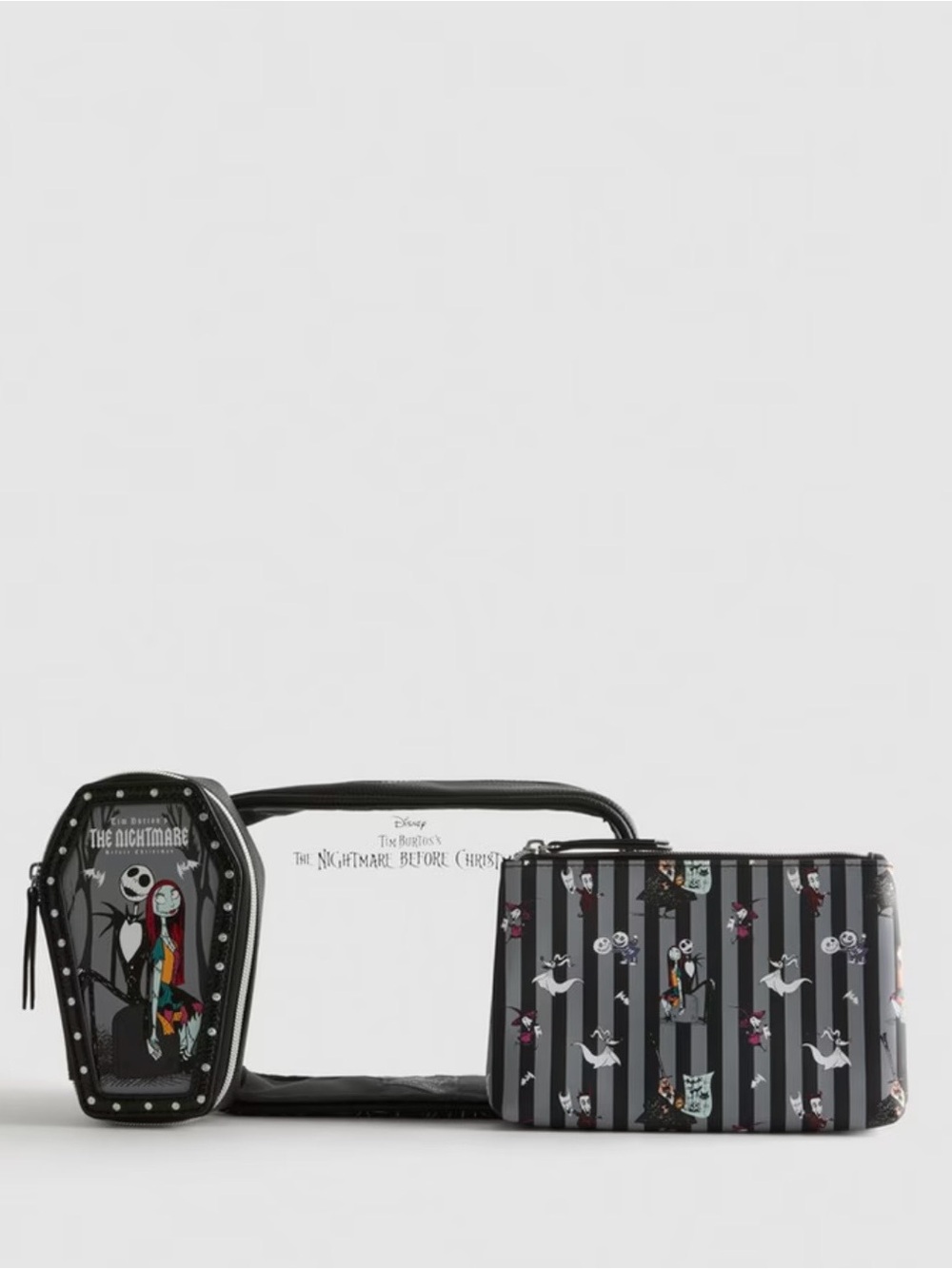 Disney Tim Burton's The Nightmare Before Christmas 3pk Makeup Bags